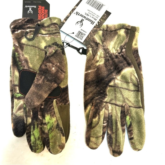 NEW Huntworth Mens M-L Hunter Fleece Gloves in Oak Tree EVO Camouflage - Picture 4 of 9